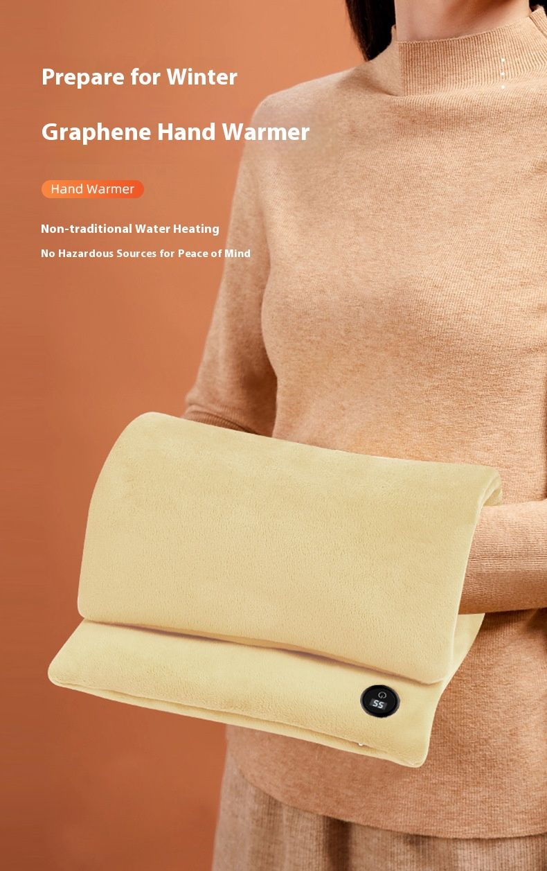 USB Graphene Hand Warmer - Fast Heating Fluffy Electric Heating Pad For Office & Travel, 3 Colors, With Optional Power Bank & Extension Cable_voghion.com