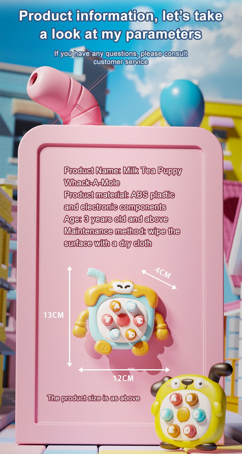 Interactive Handheld Plastic Whack A Mole Game Educational Toy For 3 To 4 Years Old Enhances Hand Eye Coordination For Babies_voghion.com