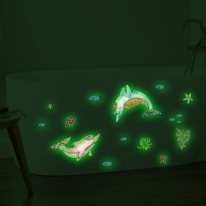 Luminous paper glowing whale coral combination PVC AFG3701 self-adhesive bedroom luminous wall sticker_voghion.com