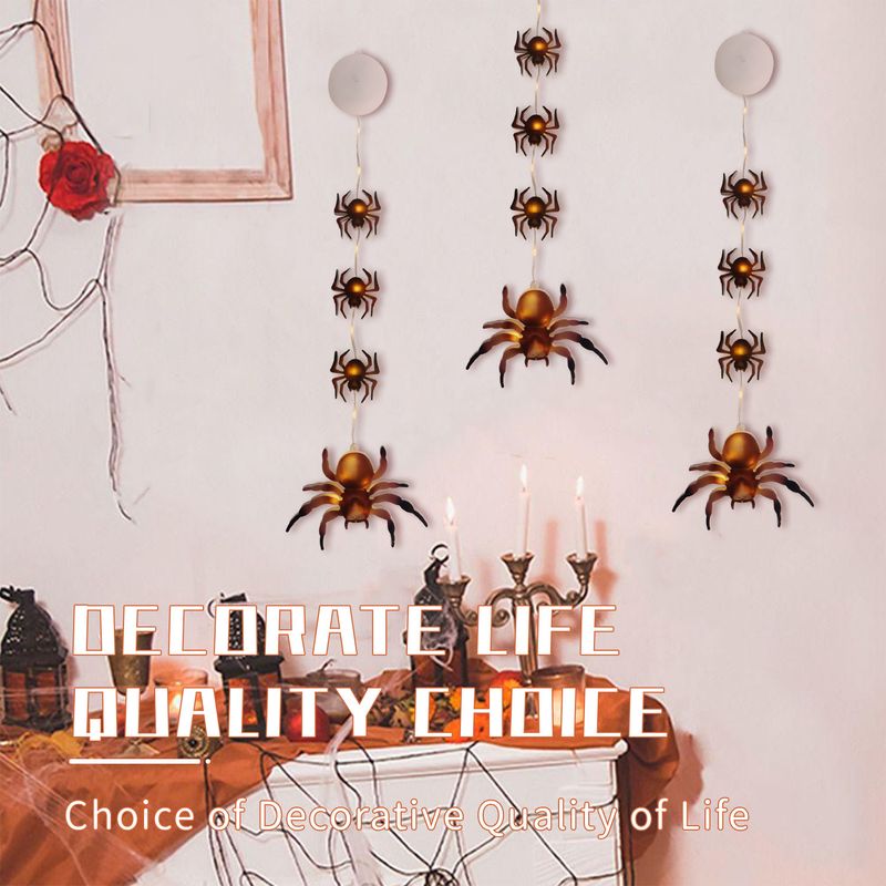 Luci di Halloween spettrali con decorazioni a forma di zucca, teschio, gufo e ragno - Illuminazione a LED per feste al chiuso, per stanze di fuga in stile casa stregata_voghion.com