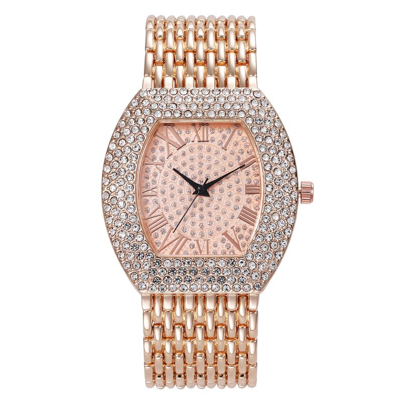 nuovo orologio da donna con diamanti pieni elegante cintura in acciaio secchiello per vino con diamanti orologio personalizzato retrò stellato_voghion.com