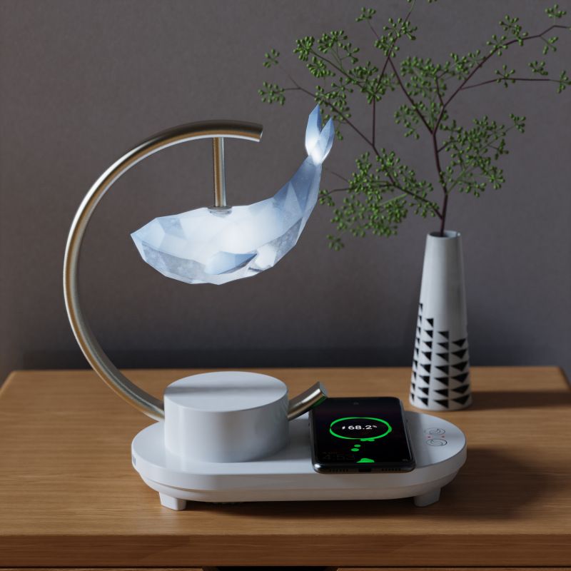 Cross-border Multifunctional Smart Wireless Charging Student Dormitory Small Moon Table Lamp Bluetooth Speaker_voghion.com