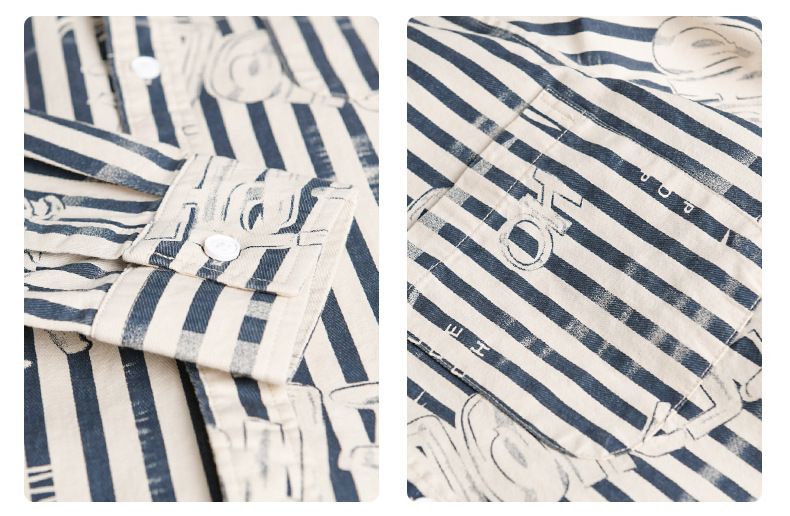 Men's Classic Striped Long Sleeve Shirt – Relaxed Fit Casual Button-Up For Spring & Fall (M-3XL, Green/Navy) Retro-Inspired Everyday Essential_voghion.com