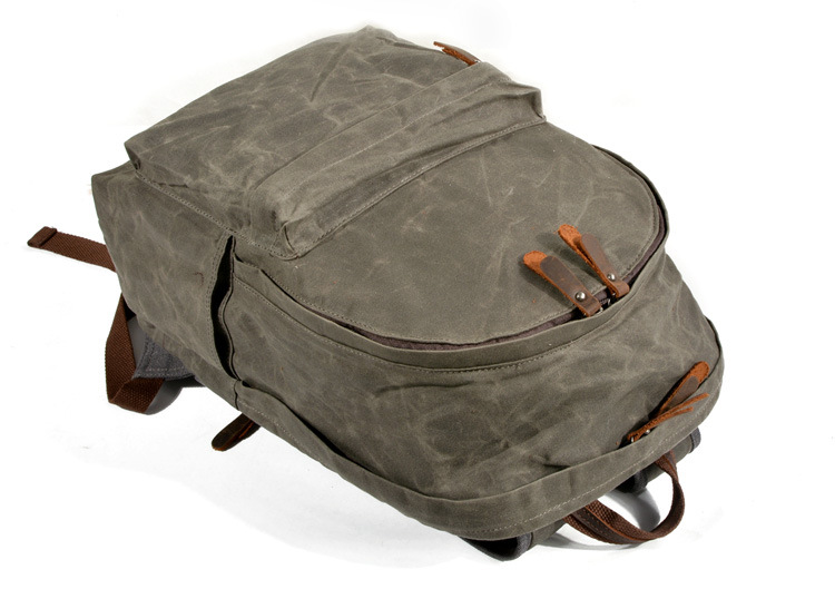 Mochila informal de tela para mujer, de lona encerada, estilo retro, para viajes al aire libre, de gran capacidad, para montañismo y universidad._voghion.com