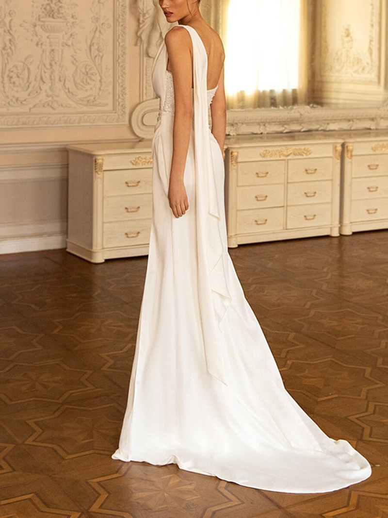 2021 Spring/Summer New Summer Fashionable Dress with Bra and Split Long Tails Straight_voghion.com
