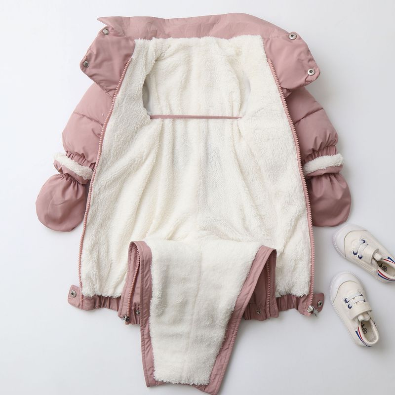 Pelele de invierno premium con capucha para bebé Mother & Kids: mono grueso acolchado de algodón para bebés y niños pequeños (66-90 cm), unisex, manga larga, con cremallera_voghion.com