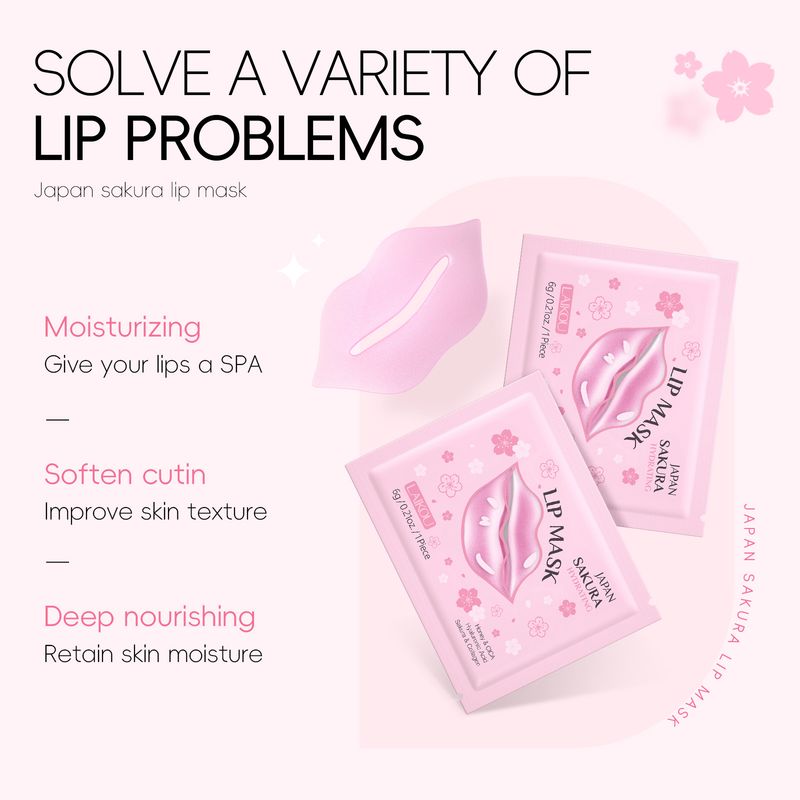 LAIKOU Sakura Maske 6g Elastische Lippenpflege Feuchtigkeitsspendend und pflegend_voghion.com
