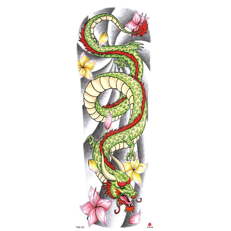 Autocollant de tatouage imperméable pour bras complet tendance_voghion.com