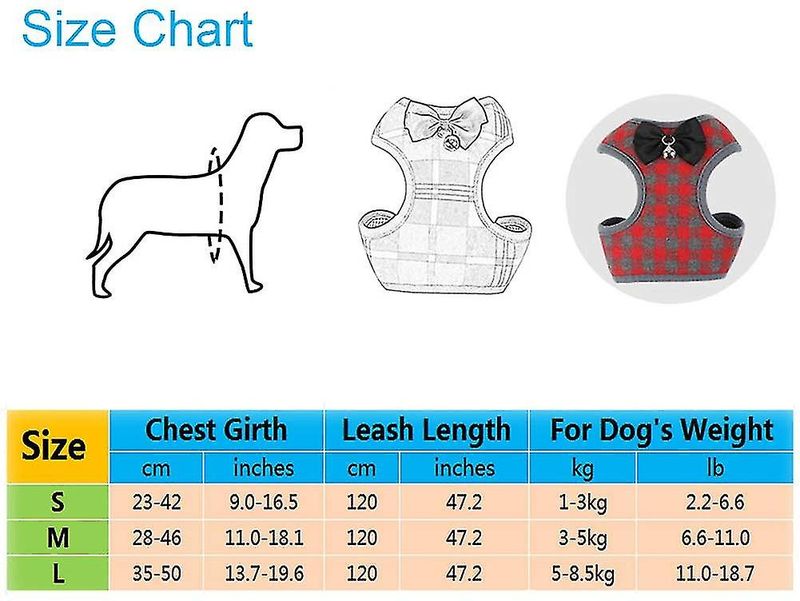 Huisdiertuigje + Huisdierriem - Klassieke Plaid Kitty Lead Rope Puppy Harness Set Voor Kleine Honden Grote Katten (l, Blauw Geruit)_voghion.com