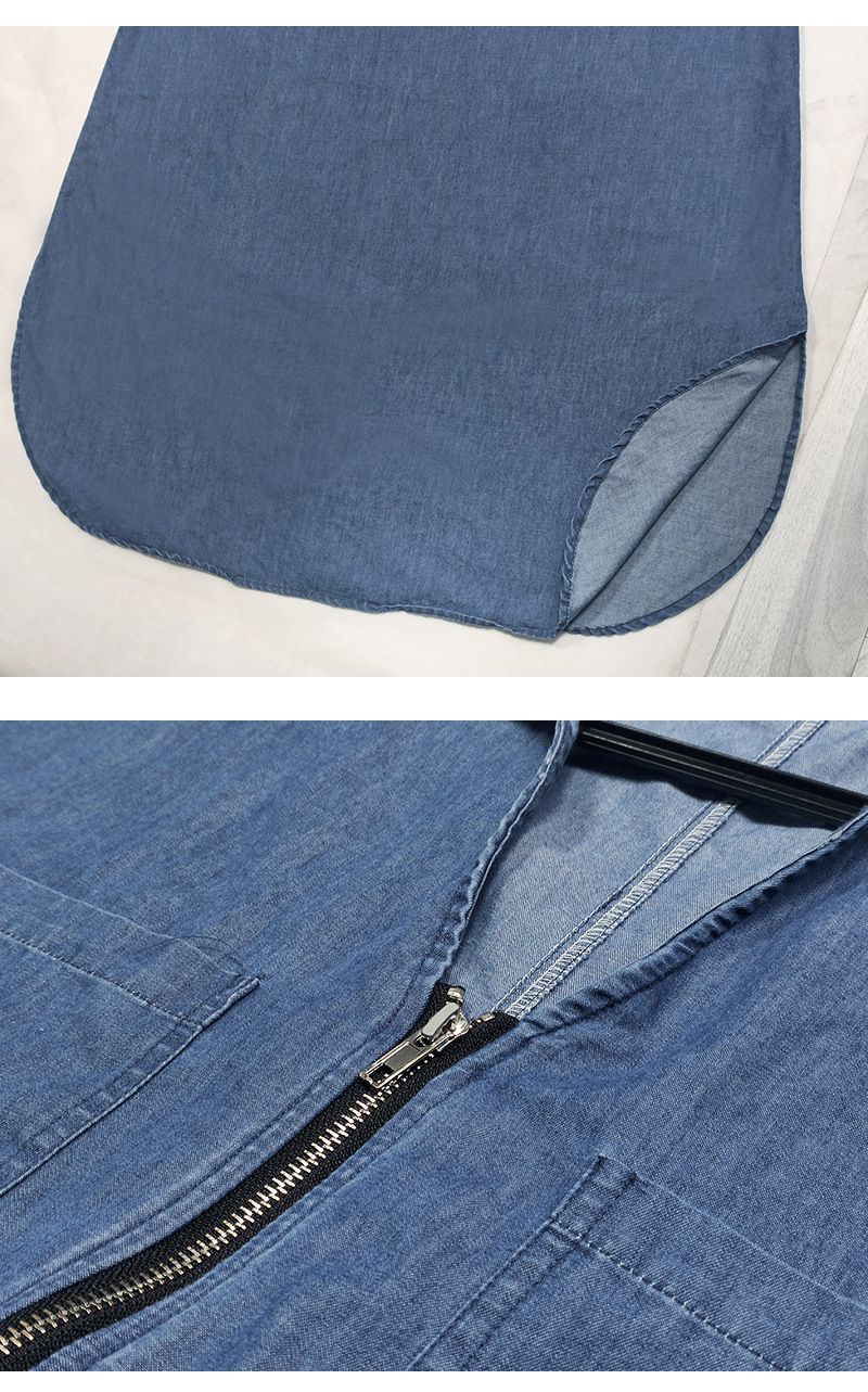 2023 new dress soft loose simple and comfortable summer style women's v-neck zipper long skirt_voghion.com