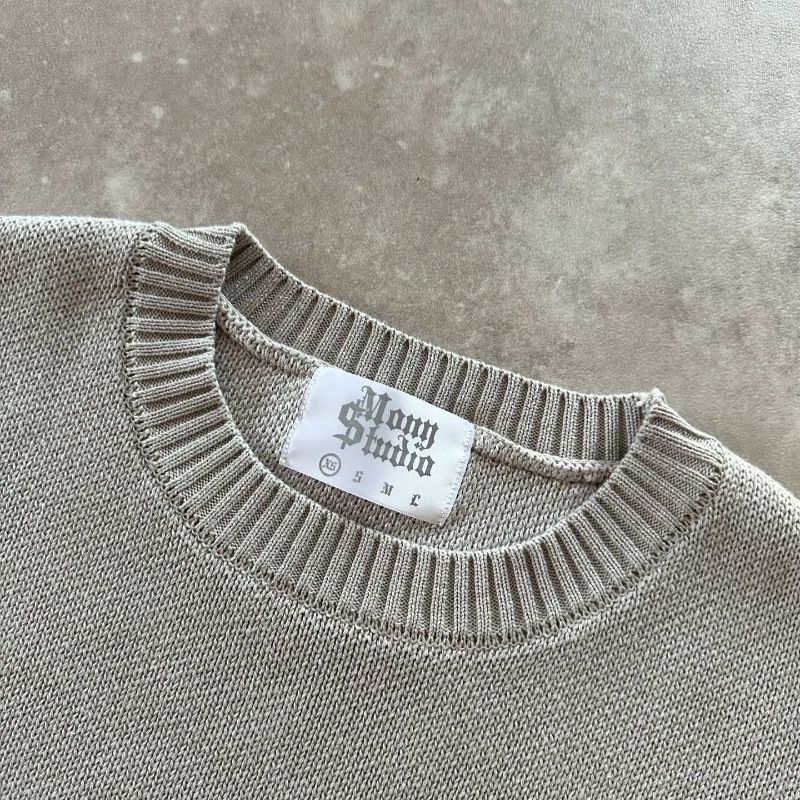Pull Streetwear brodé pour homme – Pull oversize en tricot à col rond pour une allure décontractée en automne et en hiver_voghion.com
