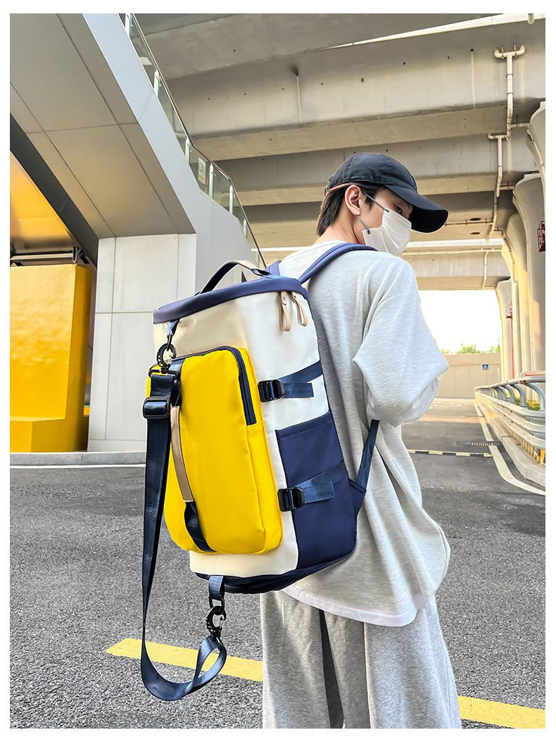 Multifunktionaler trendiger Sport-Reiserucksack, Schulhandtasche, Gepäck, Fitnessstudio, Herren-Umhängetasche mit großer Kapazität_voghion.com