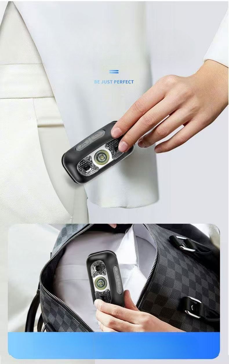 Lampada frontale a LED super luminosa, ricaricabile, con sensore ad alta intensità, piccola luce portatile per la pesca notturna_voghion.com