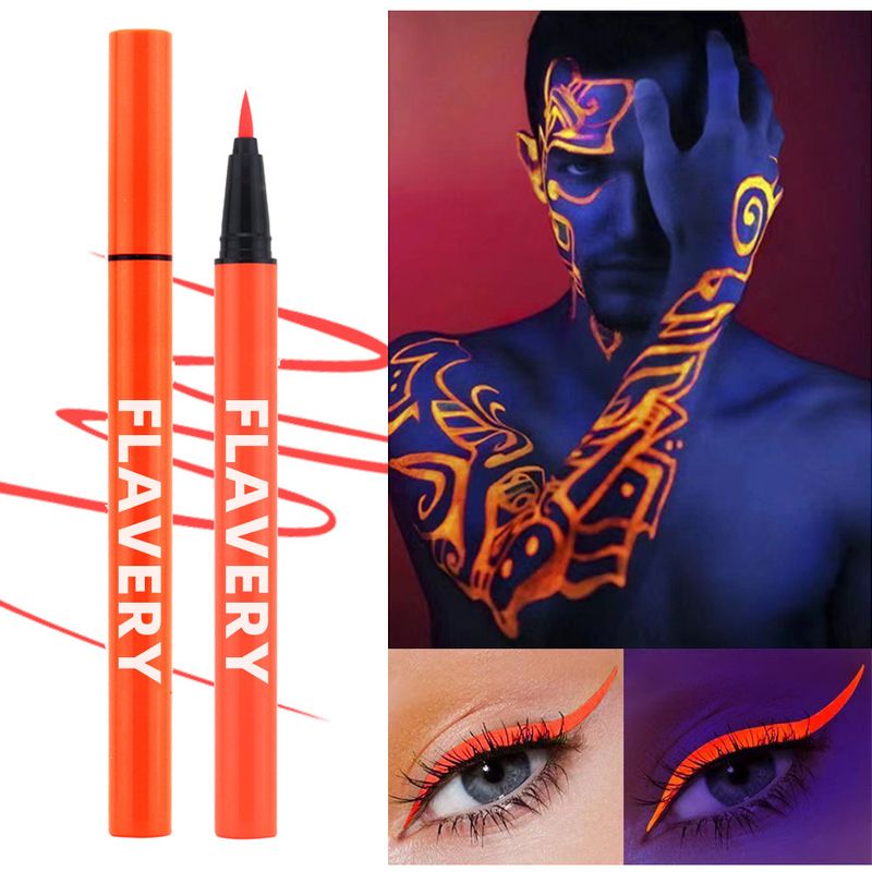 Nieuwe fluorescerende kleurrijke UV-eyeliner, waterdicht, zweetbestendig en langdurig houdende gezichtsverfpen_voghion.com