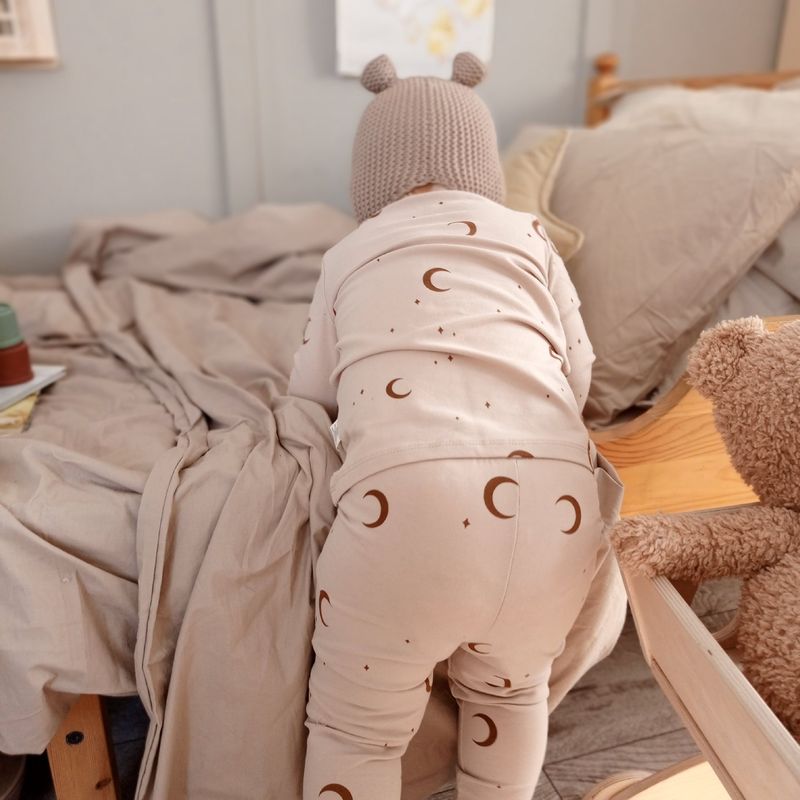Dětské domácí oblečení v severském stylu, jarní a podzimní, dětské krátké sametové bavlněné teplé pyžamo pro chlapce a dívky, dětské oblečení s dlouhým rukávem a spodním dílem._voghion.com