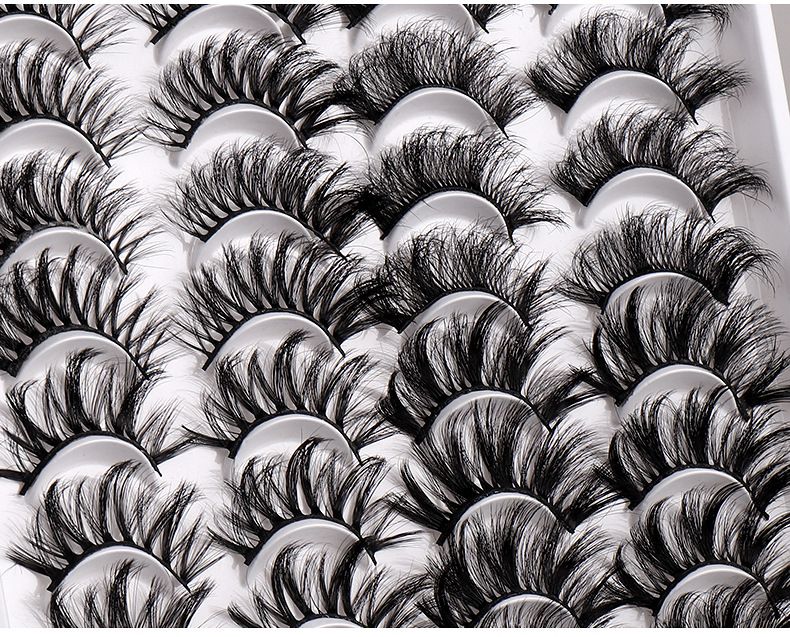 False Eyelashes 20 Pairs Of Mixed Mink Eyelashes In Boxes, False Eyelashes, Hard Stems, Thick And Curled Eyelashes_voghion.com