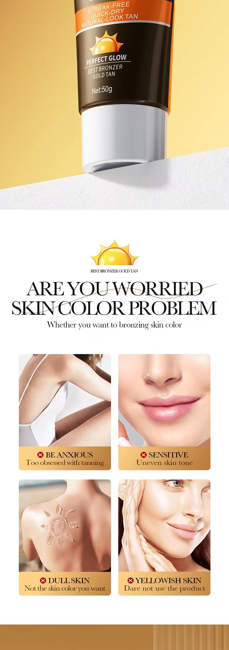 2023 The latest Tanning Cream Moisturizing Hydrating Natural Darkening Bronzer Tanning Lotion Body Lotion_voghion.com