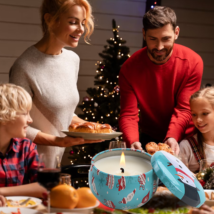 Weihnachtsgeschenkbox aus Sojabohnenwachs, Aromatherapie-Kerzenset, nordische Innendekorationsornamente, Duft mit Handgeschenken, Weihnachtskerzen_voghion.com