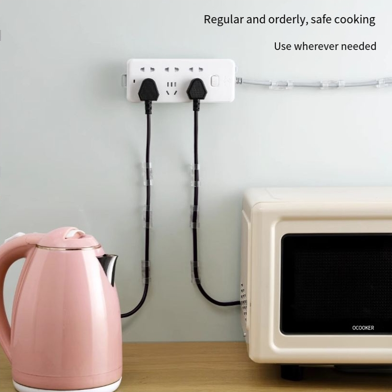 Soporte para enchufes, soporte para pared, estante para almacenamiento de enchufes, tablero para enchufes sin perforaciones, enrutador, adhesivo fijo para pared_voghion.com