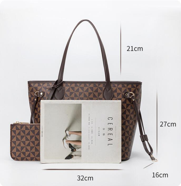 High Quality Women 2pcs/set Composite Totr Handbag Fashion Shoulder Bags Shopping Bag With Clutch Wallet_voghion.com