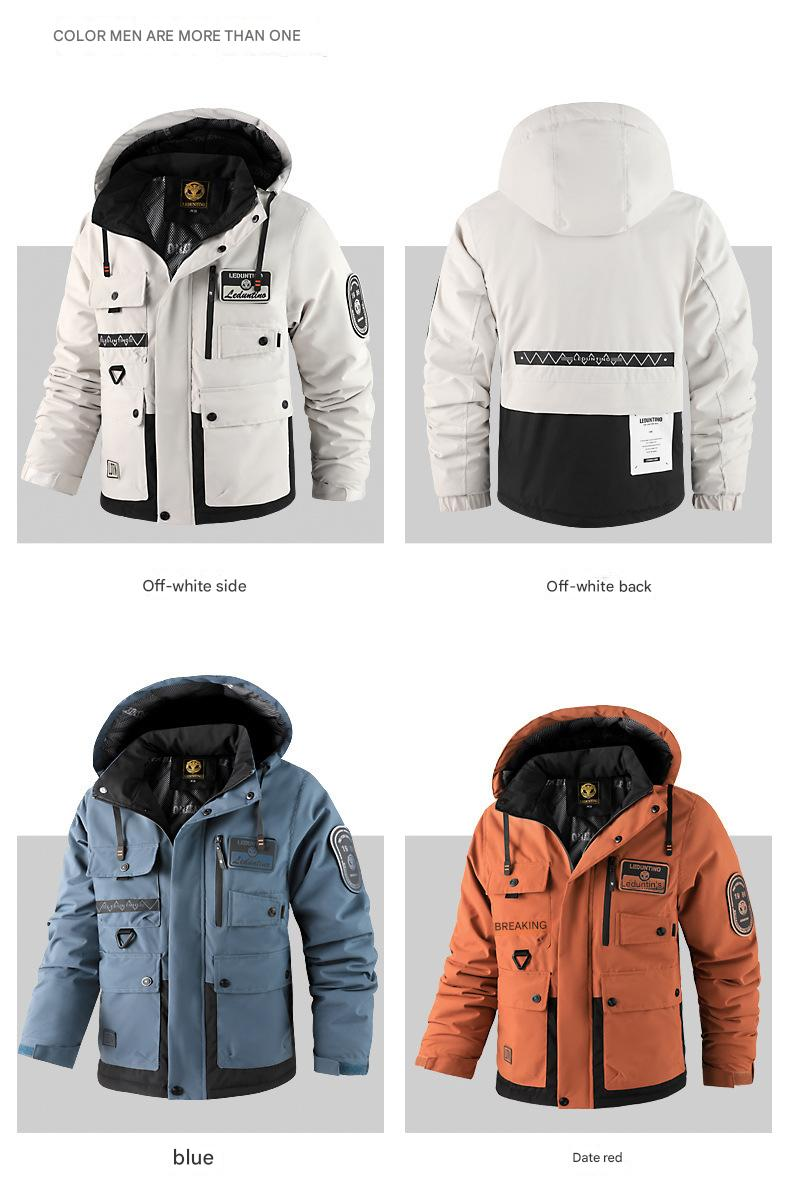 Herrenbekleidung Wasserdichte Winterjacke mit Kapuze für Herren – Schwerer, isolierter Parka_voghion.com