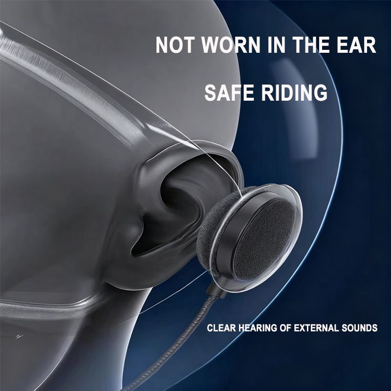 Casco da moto, auricolari Bluetooth, effetto sonoro stereo, riduzione intelligente del rumore, chiamate ad alta definizione, Bluetooth 5.3_voghion.com