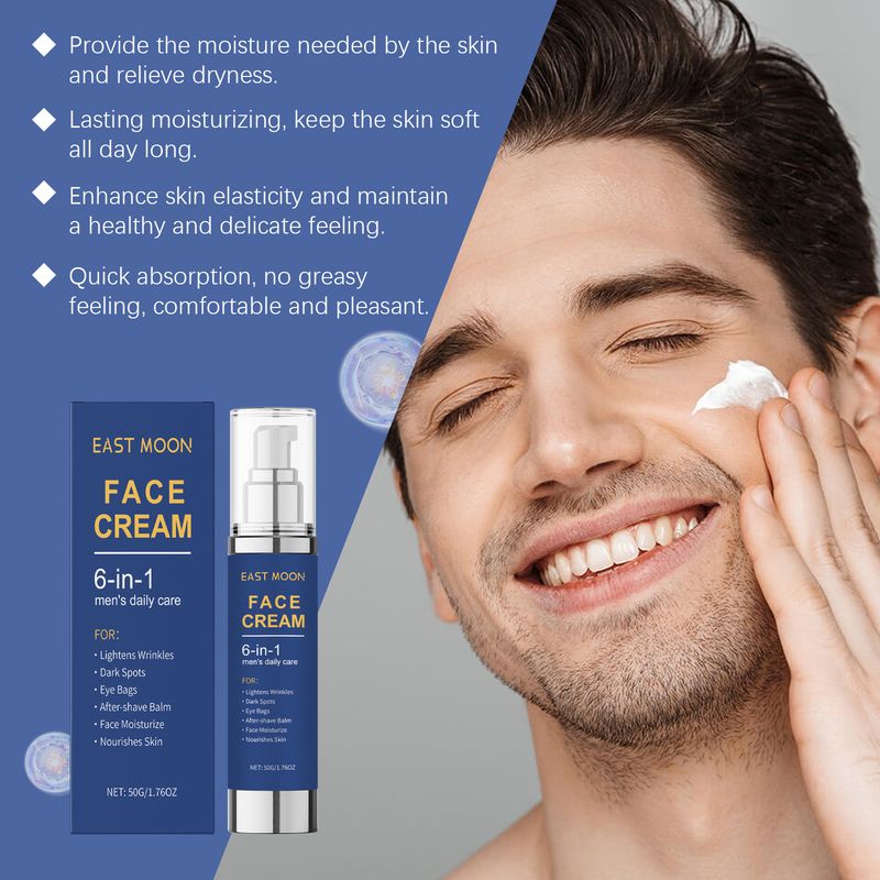 East Moon Creme Hidratante Facial Masculino Creme Facial Masculino Nutritivo, Hidratante, Suavizante, Elástico e Hidratante_voghion.com
