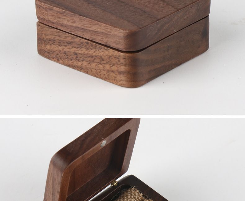 Portable Walnut Wood Ring Storage Engagement Gift Packaging Box Wooden Craft_voghion.com