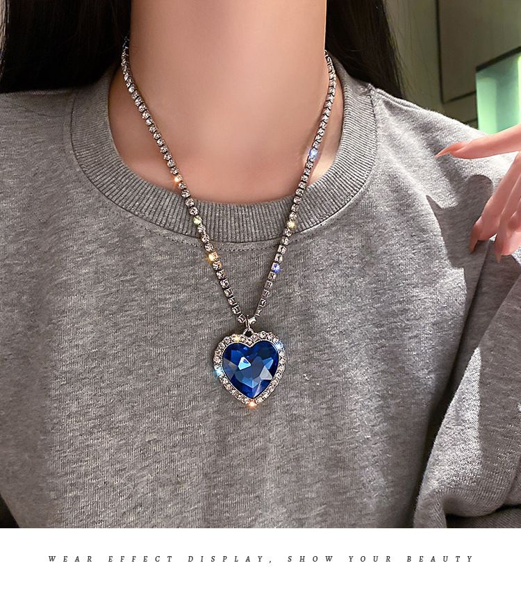 Diamantbesetzte Liebeskette Südkoreanischer Modestil Persönlichkeit trendige Net Red Fairy einfaches Temperament Design Halskette Halskette für Frauen_voghion.com