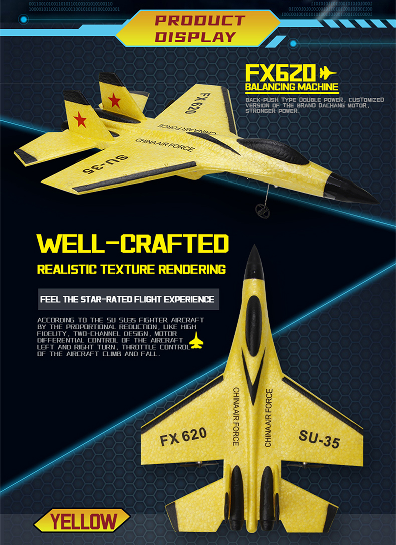 RC Foam Vliegtuig SU-35 Vliegtuig 2.4G Radio Control Zweefvliegtuig Afstandsbediening Gevechtsvliegtuig Zweefvliegtuig Vliegtuig Schuim Jongens Speelgoed voor Kinderen_voghion.com