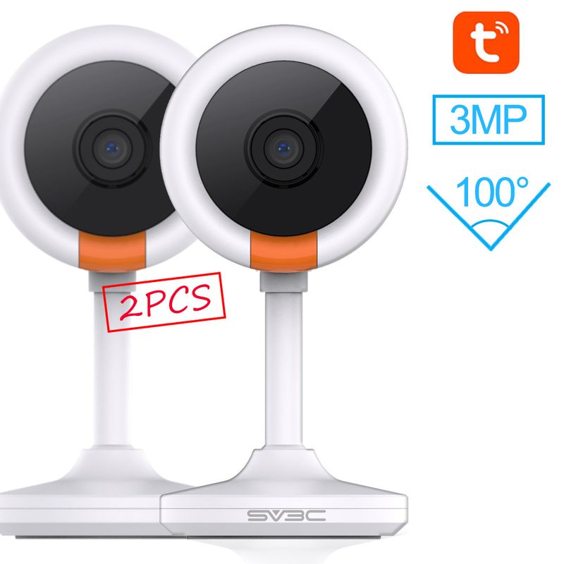 2PCS 2K WiFi Camera Tuya Smart Life Wireless Baby Indoor Surveillance IP Cam Home Pet Monitor Night Vision Two-Way Audio_voghion.com