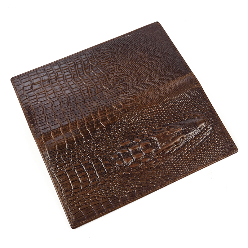 Miesten vintage-lohikäärme aitoa nahkalompakko Ruskea lehmännahkainen pitkä bifold Ketjulompakko puhelintaskulla muotipitkä_voghion.com