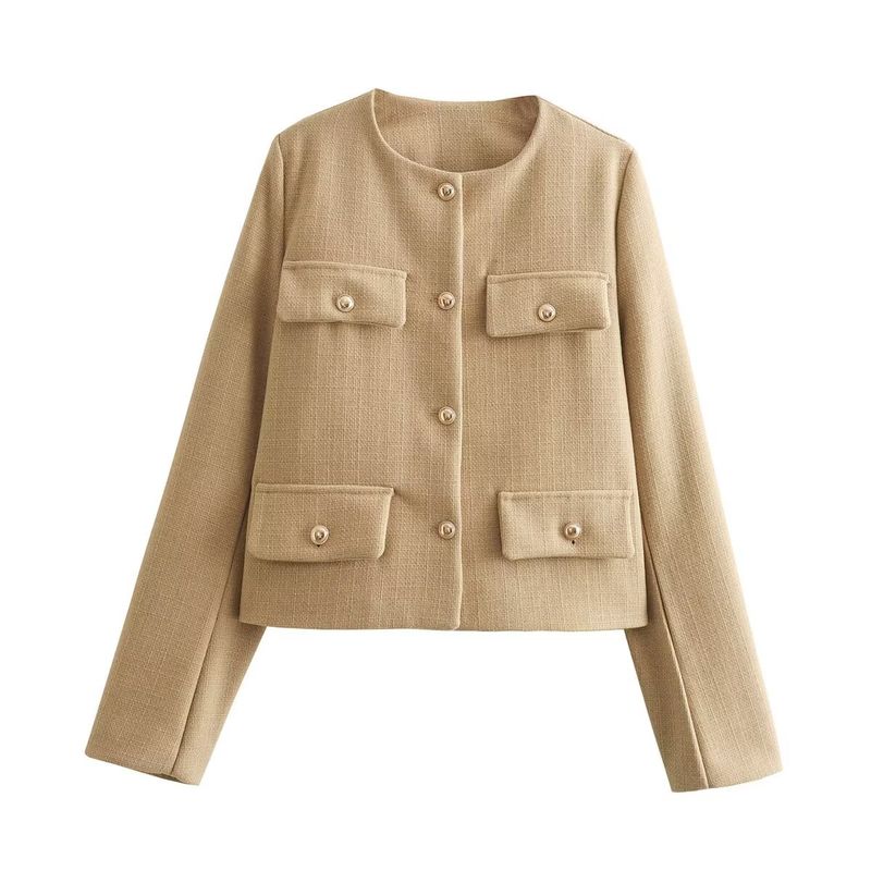Women's Clothing fashion button decoration short suit jacket _voghion.com