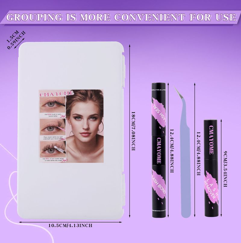 False Eyelashes Large Capacity Single Cluster Segmented Eyelash Glue Tweezers Set D Curled Natural Thick Eyelashes_voghion.com