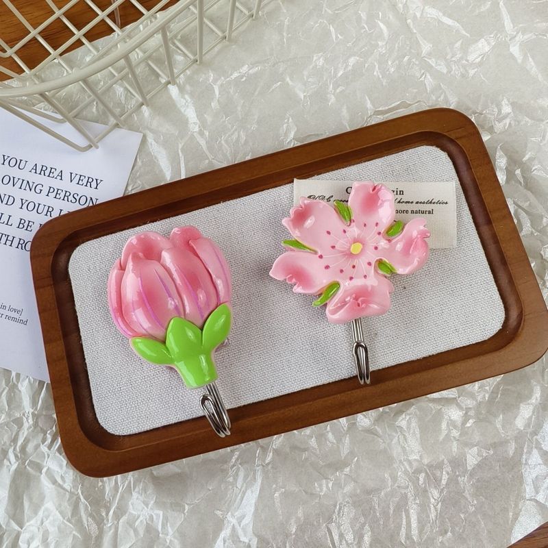 Creativo di alta qualità, resistente e carino, porta d'ingresso, cucina, gancio antitraccia, bagno del dormitorio, motivo: fiori di pesco primaverile_voghion.com