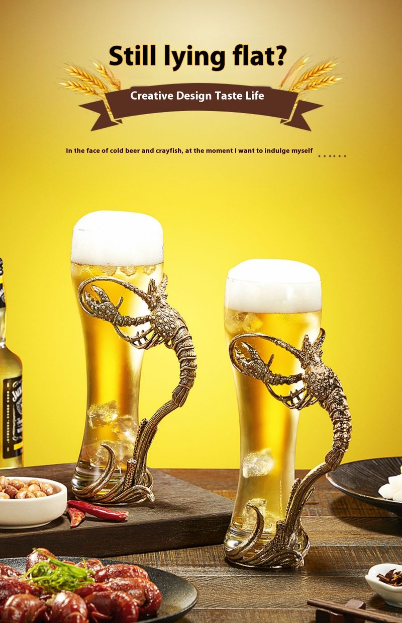 Wysokiej jakości kreatywny i spersonalizowany szklany kubek w kształcie homara, wysokiej jakości rzemiosło o dużej pojemności, pas internetowej gwiazdy, do domu_voghion.com