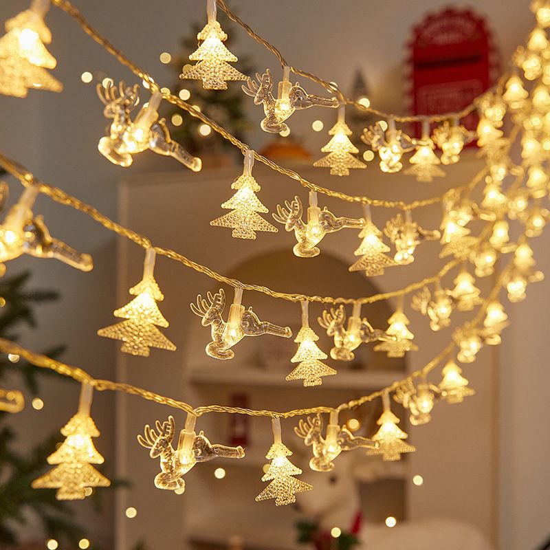 Decorazione per albero di Natale a LED con fiocco di neve e alce, atmosfera colorata per la stanza_voghion.com