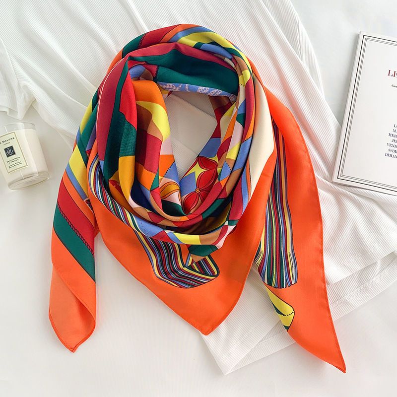 Scialle lungo alla moda versatile con stampa solare in seta dolce giapponese e coreana, nuovo per la primavera e l'estate da donna_voghion.com