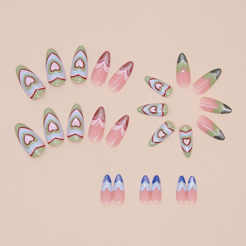 Nails Art & Tools Nail Art Patch Love Diffusion Nail Patch Wear Armor Removable Small Fresh Fine Flash Nail Art Patch 24 Pieces_voghion.com