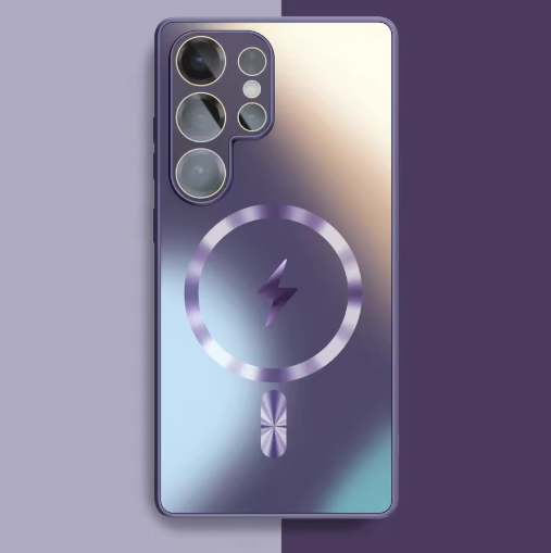 Thin Frosted Matte Car Magnetic Case For Samsung S25 S24 S23 Ultra Plus Glass Lens Protector Shockproof Cover_voghion.com