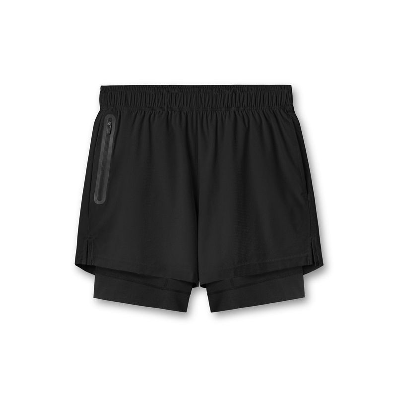 Short de sport double épaisseur pour homme, avec doublure élastique sans coutures et pantalon de fitness respirant, grande taille_voghion.com