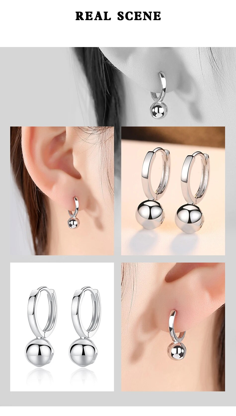 Brincos fofos de clipe em prata esterlina real, brincos de argola para mulheres e meninas_voghion.com
