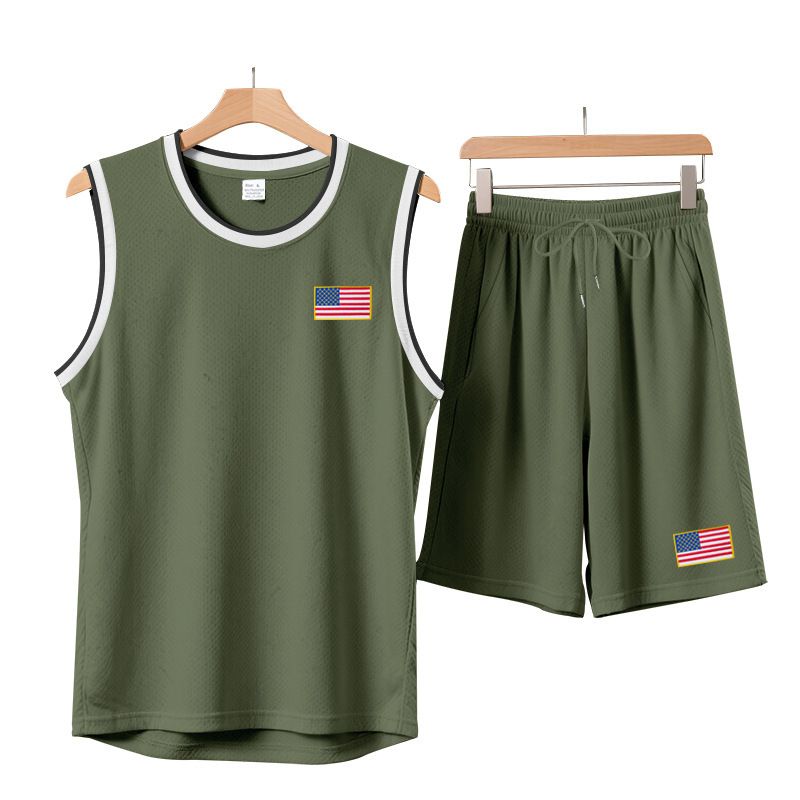 Männerkleeder Summer Nei Männer Sportanzug Basketballanzug Atmungsaktiv_voghion.com