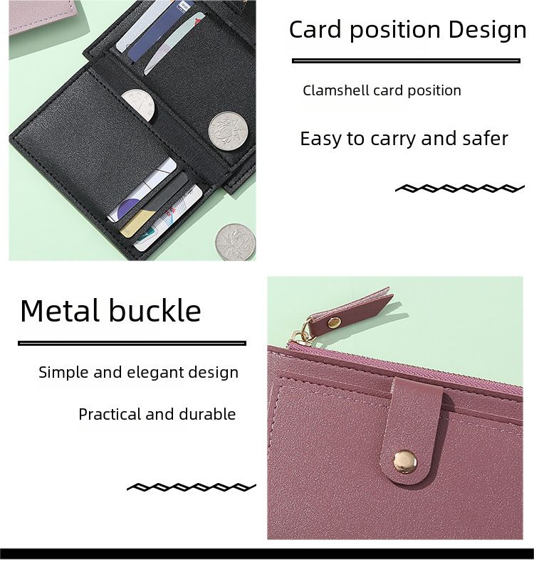 2021 New Women's Wallet Short Wallet Women's Summer Thin Cute Simple Student Coin Purse Female Niche Design_voghion.com
