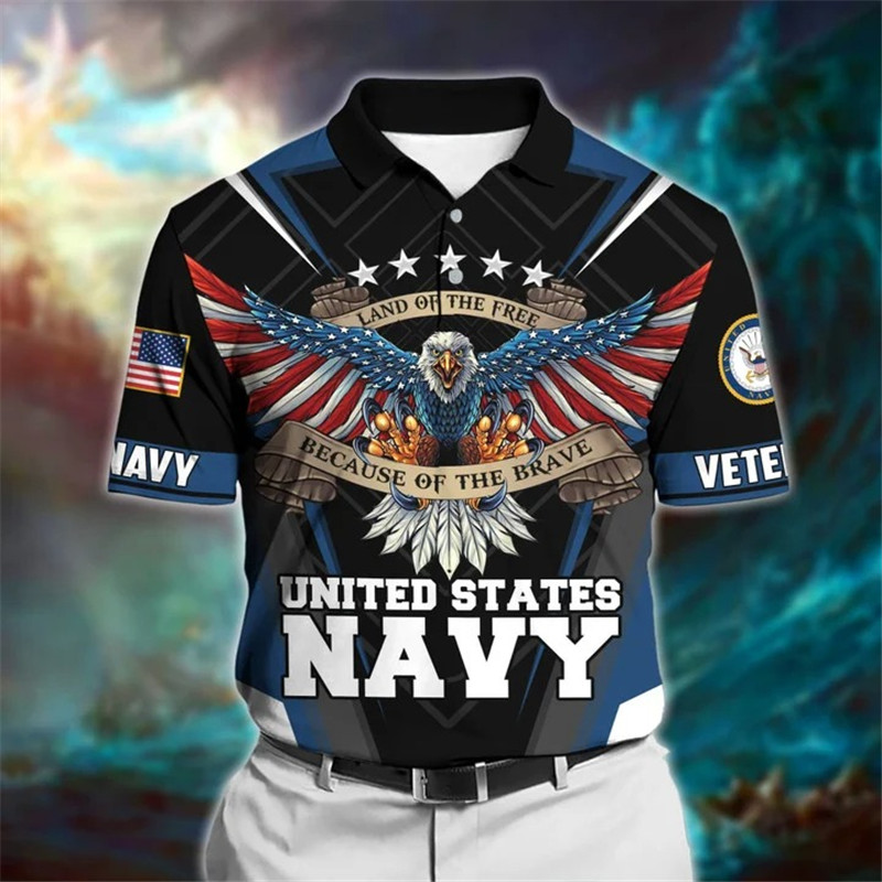 Men's fashion short-sleeved thin Polo shirt vintage striped print casual lapel pullover summer_voghion.com