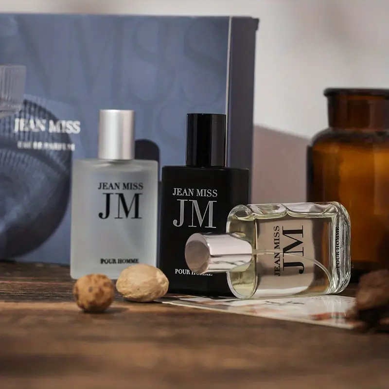 Conjunto de perfume masculino para presente, notas florais amadeiradas, fragrância refrescante e duradoura, eau de perfume para namoro e dia a dia, um presente perfeito para ele_voghion.com