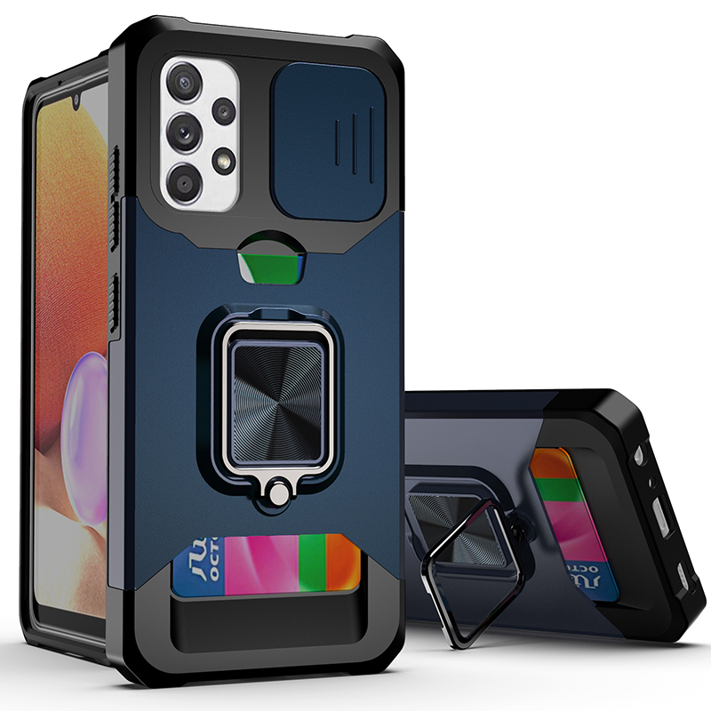 Slide Camera Lens Protector Armor Case For Samsung Galaxy A03S A12 A13 A14 A22 A23 A32 A33 A34 A42 A52 A53 A54 A72 A82 Card Slot Bumpers Ring Cover_voghion.com