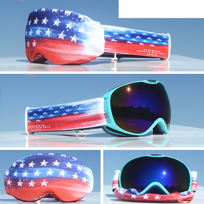 Unisex Children's ski goggles Large spherical glasses Cocker goggles/double anti-fog_voghion.com