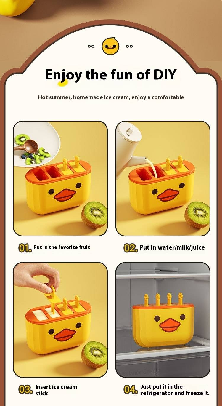 12-Cavity DIY Ice Cream Mold Kit - Cute Animal Shapes (BPA-Free Silicone, Easy Release For Homemade Popsicles)_voghion.com