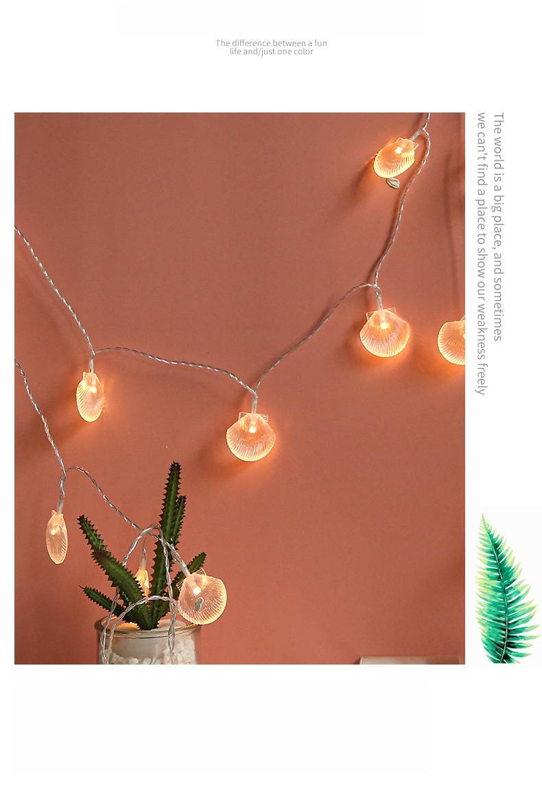 LED Seashell String Lights - Waterproof Outdoor Decorative Lights For Christmas, Garden, Party, And Home Decor - Battery/USB/Solar Powered_voghion.com